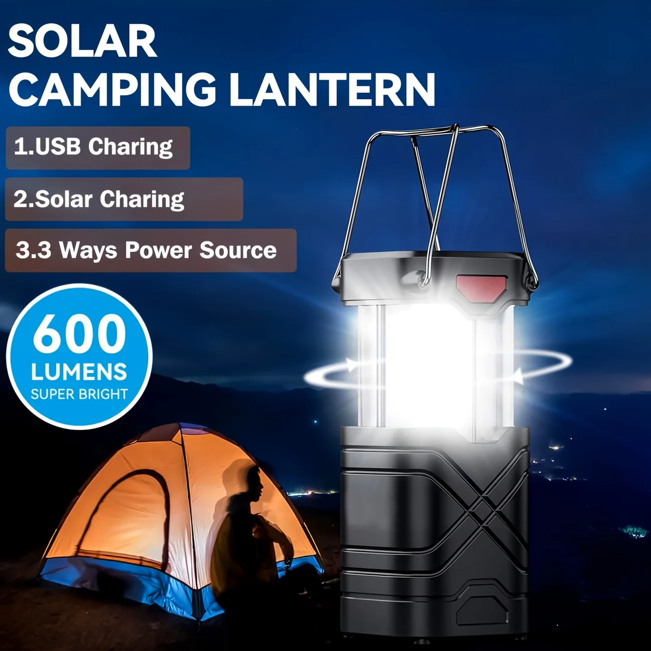 Solar Camping Lantern 2/4-Pack - Image 1