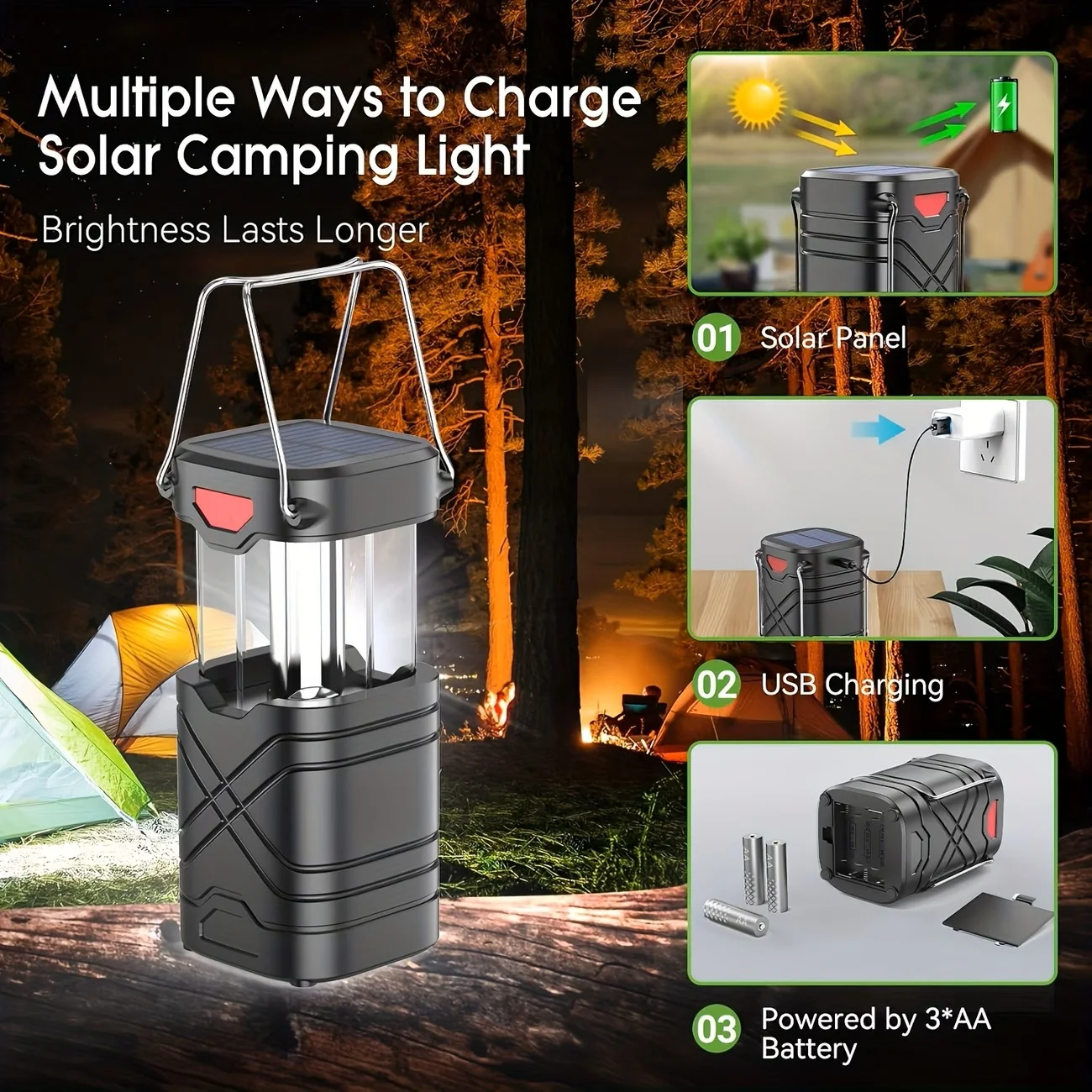 Solar Camping Lantern 2/4-Pack - Image 3