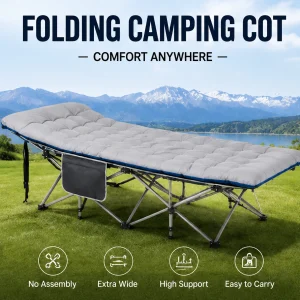 Camping Cot with Thick Mattress