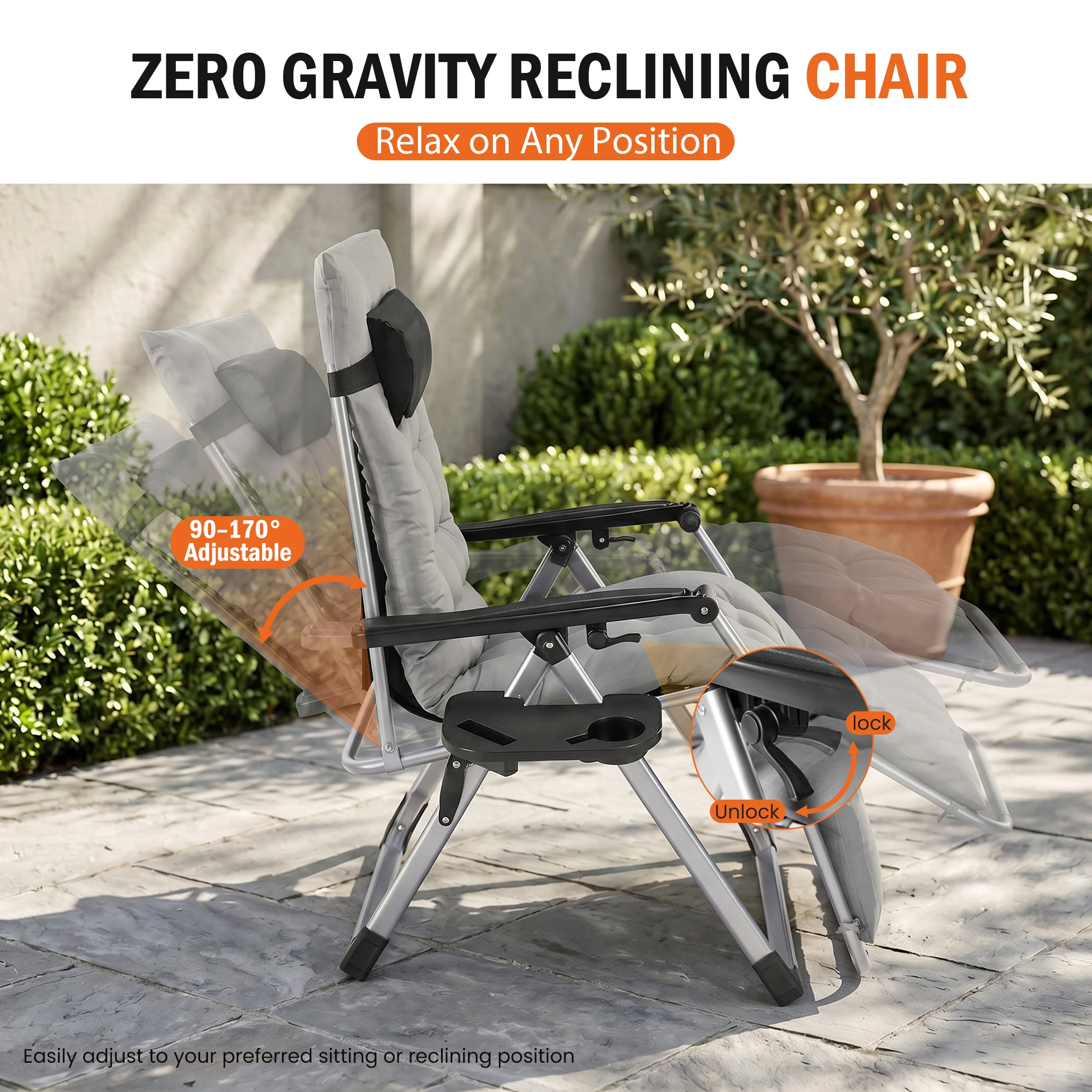 Reclining Camping Lounge Chair - Image 2