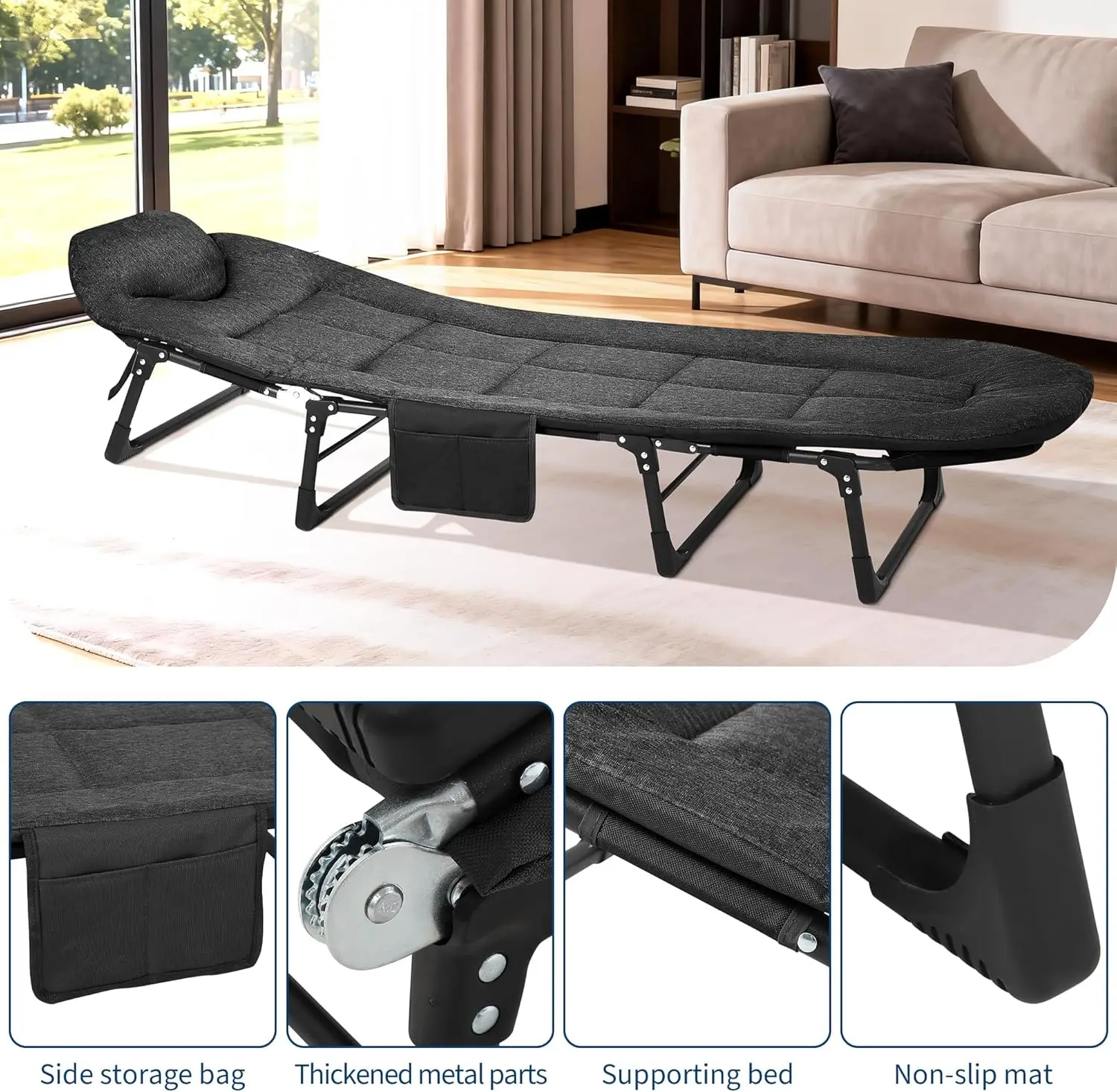 Camping Cot with Cushion - Image 3