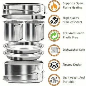 6Pcs Camping Cookware - Thumbnail Image 4