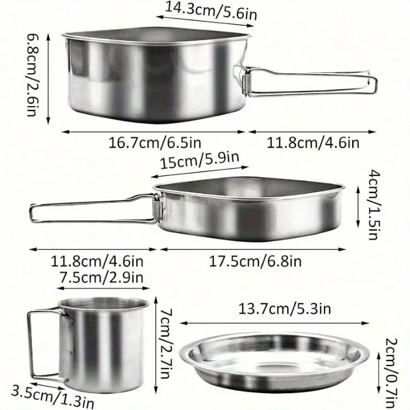 6Pcs Camping Cookware - Image 3