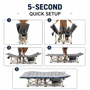 Camping Cot with Thick Mattress - Thumbnail Image 2