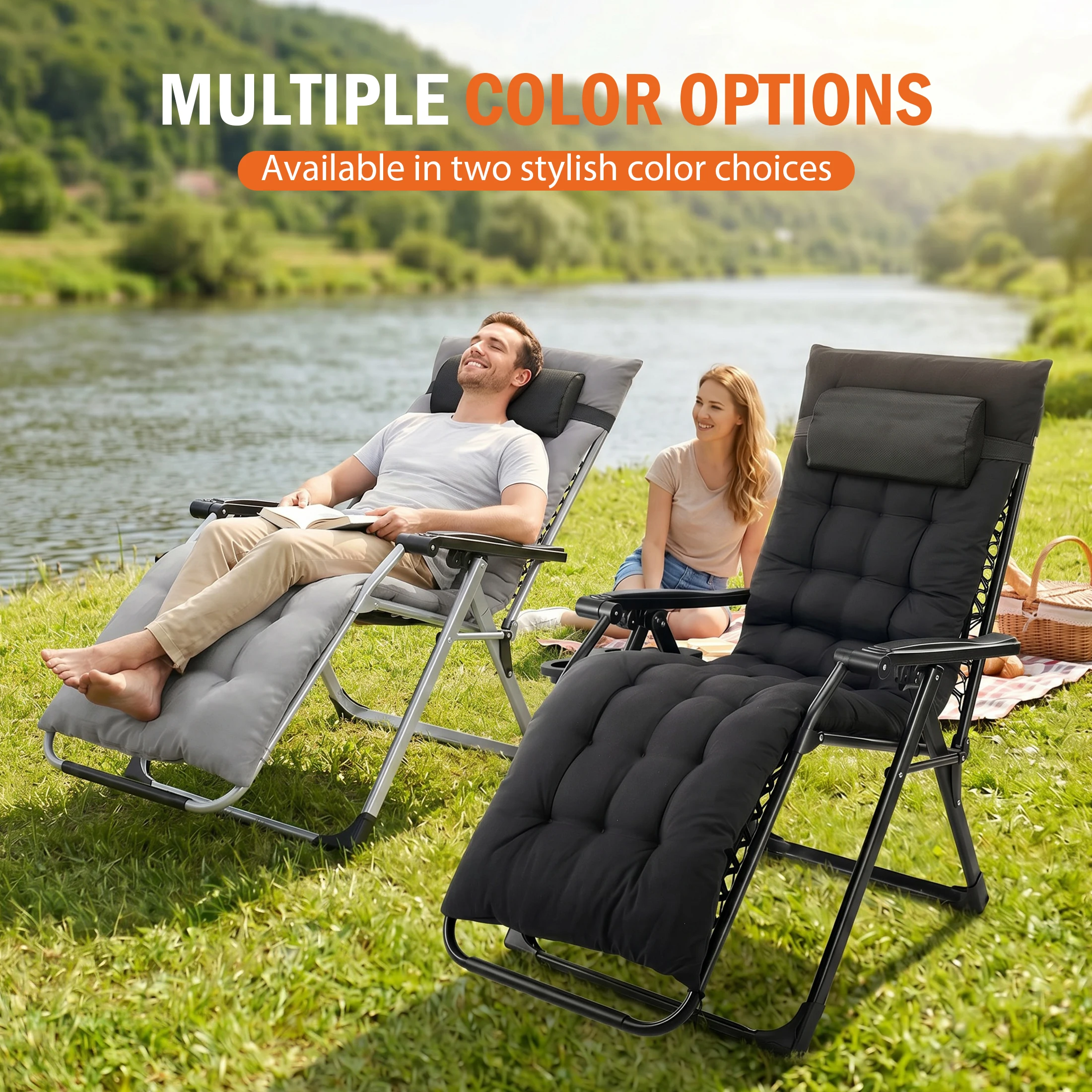 Reclining Camping Lounge Chair - Image 1