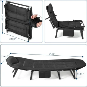 Camping Cot with Cushion - Thumbnail Image 4