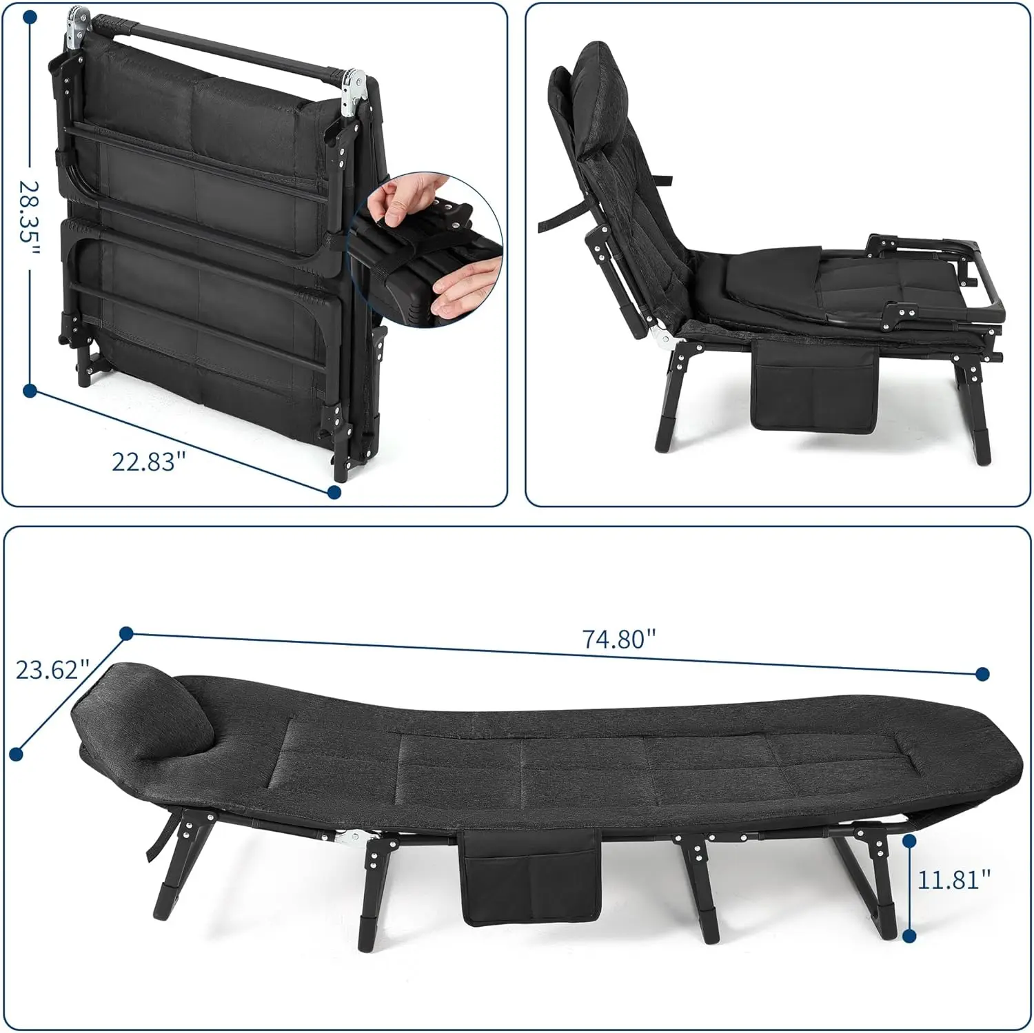 Camping Cot with Cushion - Image 4