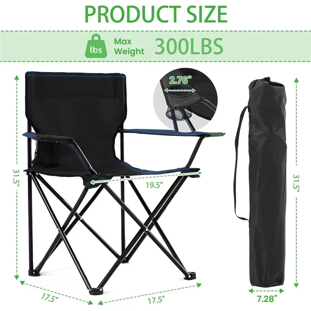 2 Pack Lightweight Camping Chairs - Image 3