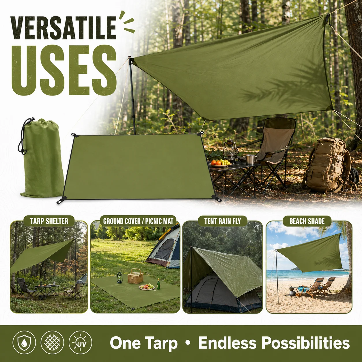 59"x 83" Waterproof Tarp - Image 2