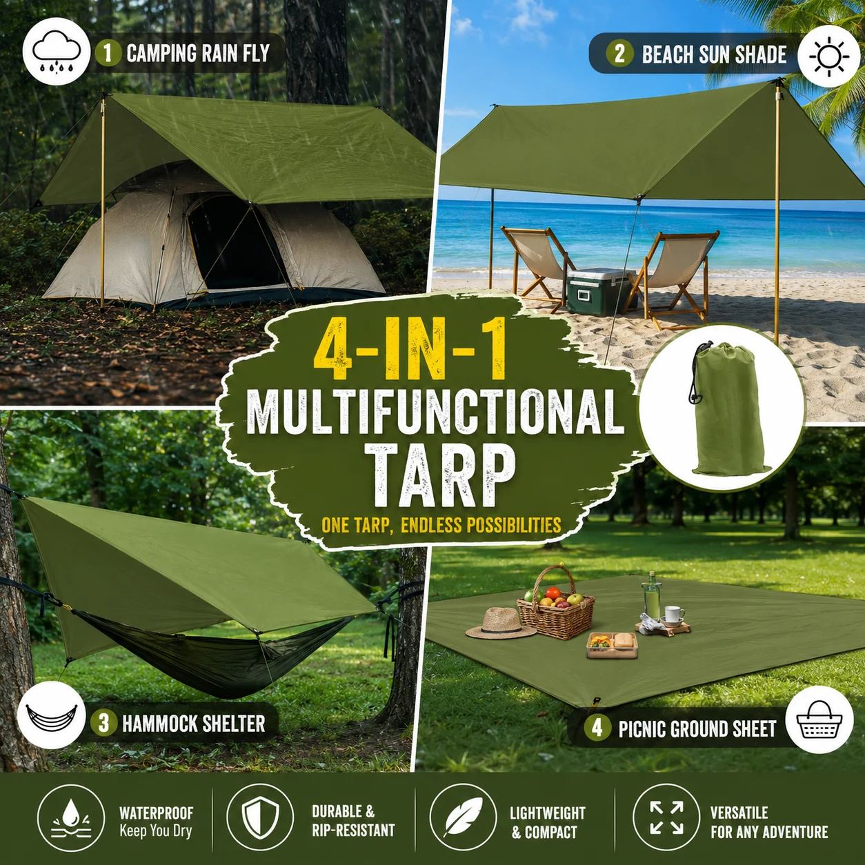 59"x 83" Waterproof Tarp - Image 4